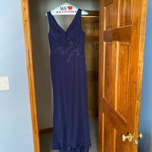 Marsoni navy blue black tie dress with subtle embellishment